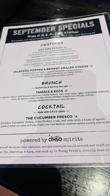 Menu photo 6 OHSO Distillery Scottsdale, AZ