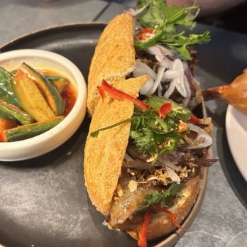 Little Sister - Brisket Banh Mi - with some questionable pickled cucumbers - Vietnamese Near Me - Irvine, California Little Sister - Brisket Banh Mi - with some questionable pickled cucumbers - Vietnamese Near Me - Irvine, California