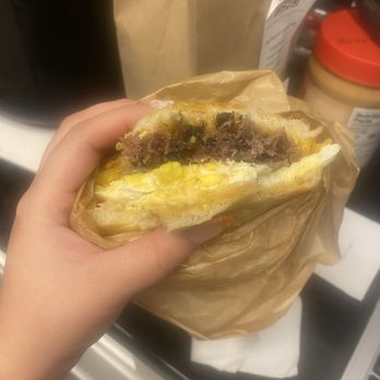 Einstein Bros. Bagels - Texas Brisket Egg Sandwich - Bagels Near Me - Gaithersburg, Maryland Einstein Bros. Bagels - Texas Brisket Egg Sandwich - Bagels Near Me - Gaithersburg, Maryland