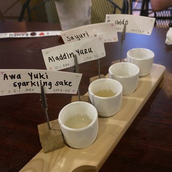 Soho Ramen and Sake Bar - Sake flight of some of their most popular options! - Ramen Near Me - Temecula, California Soho Ramen and Sake Bar - Sake flight of some of their most popular options! - Ramen Near Me - Temecula, California