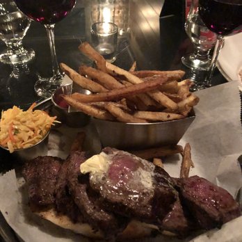 Curly's Grille - Open face tenderloin sandwich with fries and coleslaw - Caribbean Near Me - Lackawanna, New York