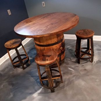 Big Indian Woodworking - Full size barrel table set - Carpenters Near Me - Aurora, Indiana Big Indian Woodworking - Full size barrel table set - Carpenters Near Me - Aurora, Indiana