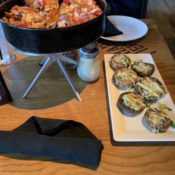 BJ's Restaurant & Brewhouse - Classic pizza and stuffed mushrooms - New American Near Me - Cary, North Carolina BJ's Restaurant & Brewhouse - Classic pizza and stuffed mushrooms - New American Near Me - Cary, North Carolina