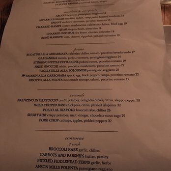 Dell'anima - Menu (4/14/2017) - Italian Near Me - New York, New York