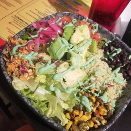 Fiesta rice bowl w/added Romain. Perfect ratios