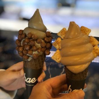 Bae - Earl Grey with Cocoa Puffs cereal // Chocolate with Hello Panda cookies - Ice Cream & Frozen Yogurt Near Me - Houston, Texas Bae - Earl Grey with Cocoa Puffs cereal // Chocolate with Hello Panda cookies - Ice Cream & Frozen Yogurt Near Me - Houston, Texas