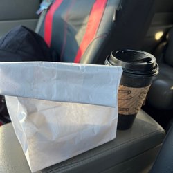 Forest Canyon Coffee - Hazelnut latte and a half roast beef sandwich