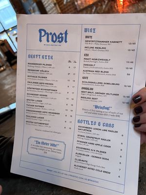 Menu photo 2 Prost Washington, DC, DC