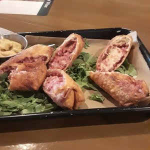 Photo of Wood-n-Tap Bar & Grill- Hartford - Hartford, CT, United States. Reuben egg rolls