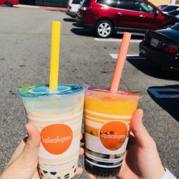 Milk tea and mango icy