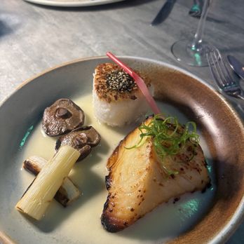 Driftwood Kitchen - This was the best item! Sea bass with sake beurre blanc, mushrooms, and leeks. One of my favorite dishes I have had in so long. - Seafood Near Me - Laguna Beach, California Driftwood Kitchen - This was the best item! Sea bass with sake beurre blanc, mushrooms, and leeks. One of my favorite dishes I have had in so long. - Seafood Near Me - Laguna Beach, California