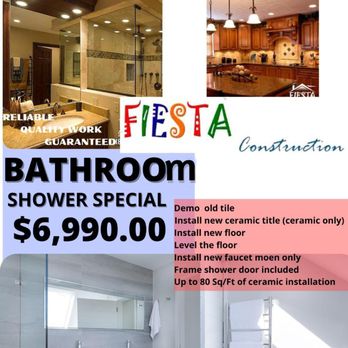 Fiesta Construction - a flyer for a bathroom remodeling - General Contractors Near Me - Katy, Texas Fiesta Construction - a flyer for a bathroom remodeling - General Contractors Near Me - Katy, Texas