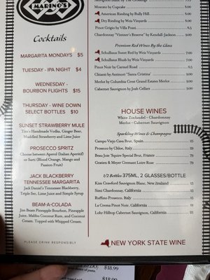 Menu photo 2 Marino's Restaurant Hornell, NY