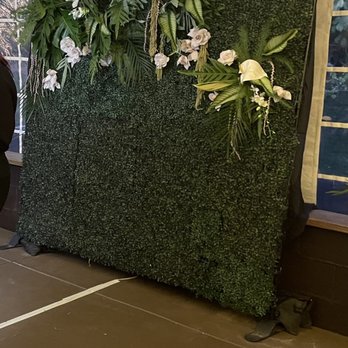 Photo Glam Booth - Green faux wall with fresh flowers & foliage added - Photo Booth Rentals Near Me - San Diego, California