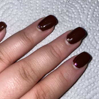 Fancy Nails - Only after 6 days, rhinestones falling off, you can see previous nail polish through the new polish. - Nail Salons Near Me - Gilroy, California