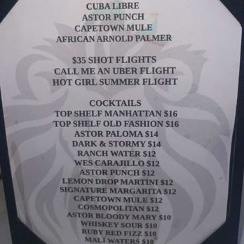 Astor’s Table - Drink menu - Steakhouses Near Me - Katy, Texas