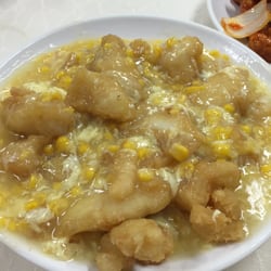 東昇樓海鮮酒家 - Battered grouper with a sweet corn sauce