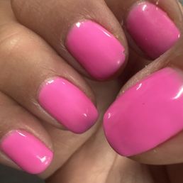 My Gel nails hot pink! My Gel nails hot pink!