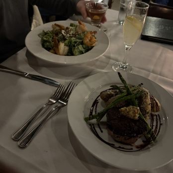 Bourbons Bistro - Filet of Beef, Caesar Salad with shrimp - Southern Near Me - Louisville, Kentucky