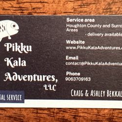 Pikku Kala Adventures - Business card for Pikku Kala Adventures, LLC - car rental business for Calumet, Hancock, Houghton