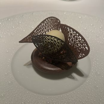 Le Bernardin - Peruvian Dark Chocolate: Warm Peruvian Chocolate Tart, Tahitian Vanilla Ice Cream - French Near Me - New York, New York Le Bernardin - Peruvian Dark Chocolate: Warm Peruvian Chocolate Tart, Tahitian Vanilla Ice Cream - French Near Me - New York, New York