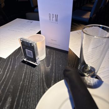 RPM Italian - Bar area with menu - Italian Near Me - Chicago, Illinois