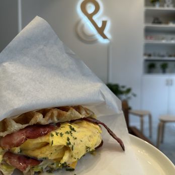 CAFFE AND - Bacon and Egg Croffle - Coffee & Tea Near Me - Fort Lee, New Jersey CAFFE AND - Bacon and Egg Croffle - Coffee & Tea Near Me - Fort Lee, New Jersey