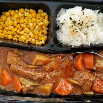 $5 Bento Box - I also got this Beef Stew for pops to try...... - Food Trucks Near Me - Honolulu, Hawaii