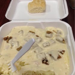 The Potato Factory - One of the specials chicken fried steak on a potato... Delicious