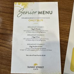 Sunny Street Cafe - Menu on 10/4/25