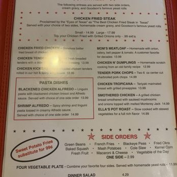 Goodson's Café - Menu - American Near Me - Tomball, Texas