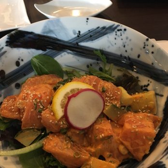 Sakura - Spicy Salmon Salad Sashimi - Japanese Near Me - Cochrane, Alberta Sakura - Spicy Salmon Salad Sashimi - Japanese Near Me - Cochrane, Alberta