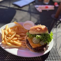 Bully's Sports Bar & Grill - Basic burger- only $9.50 on happy hour!