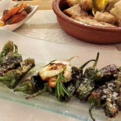A Tasquinha do Bruno - Roasted Peppers $3 with bread, olives, and carrots $1