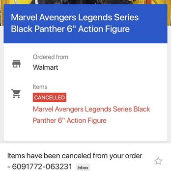 Walmart Supercenter - My cancelled order that was cancelled by Walmart. - Department Stores Near Me - Sunrise, Florida
