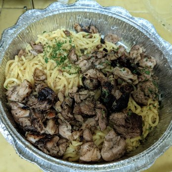 Nguyen's Kitchen - Garlic noodles, $6.95 prior to tax + Chicken Thigh, $5.45 prior to tax - Vietnamese Near Me - Orange, California
