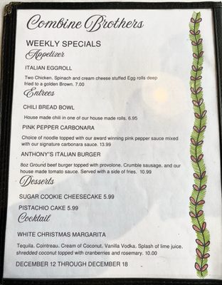 Menu photo 1 Combine Brothers Bar & Grille Boardman, OH