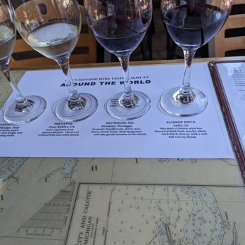 Lily's Seafood - Around the world wine flight - Breweries Near Me - Royal Oak, Michigan