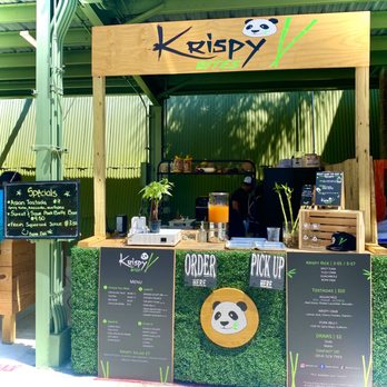Krispy Bites - a kiosk with a panda face on it - Asian Fusion Near Me - Hollywood, Florida