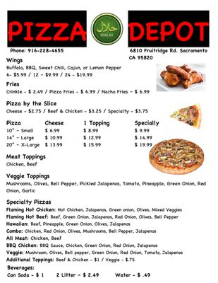 Menu photo 2 Pizza Depot Sacramento, CA Menu photo 2 Pizza Depot Sacramento, CA