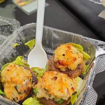 Red Eye Snack Shack - Da stuffed mushrooms 4 in a box ate 1 cause couldn't be patient lol - Breakfast & Brunch Near Me - Lihue, Hawaii Red Eye Snack Shack - Da stuffed mushrooms 4 in a box ate 1 cause couldn't be patient lol - Breakfast & Brunch Near Me - Lihue, Hawaii