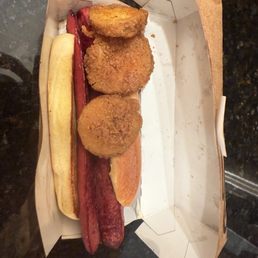 Ordered to-go and... yikes. Worst hotdog ever  Totally didn't look anything like the one in the picture