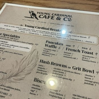 Young Cardinal Cafe - Menu - Breakfast & Brunch Near Me - Winston-Salem, North Carolina