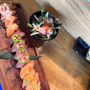 Aikan Sushi - Salmon sushi with yuzu, and spicy albacore sushi - Izakaya Near Me - Northridge, California