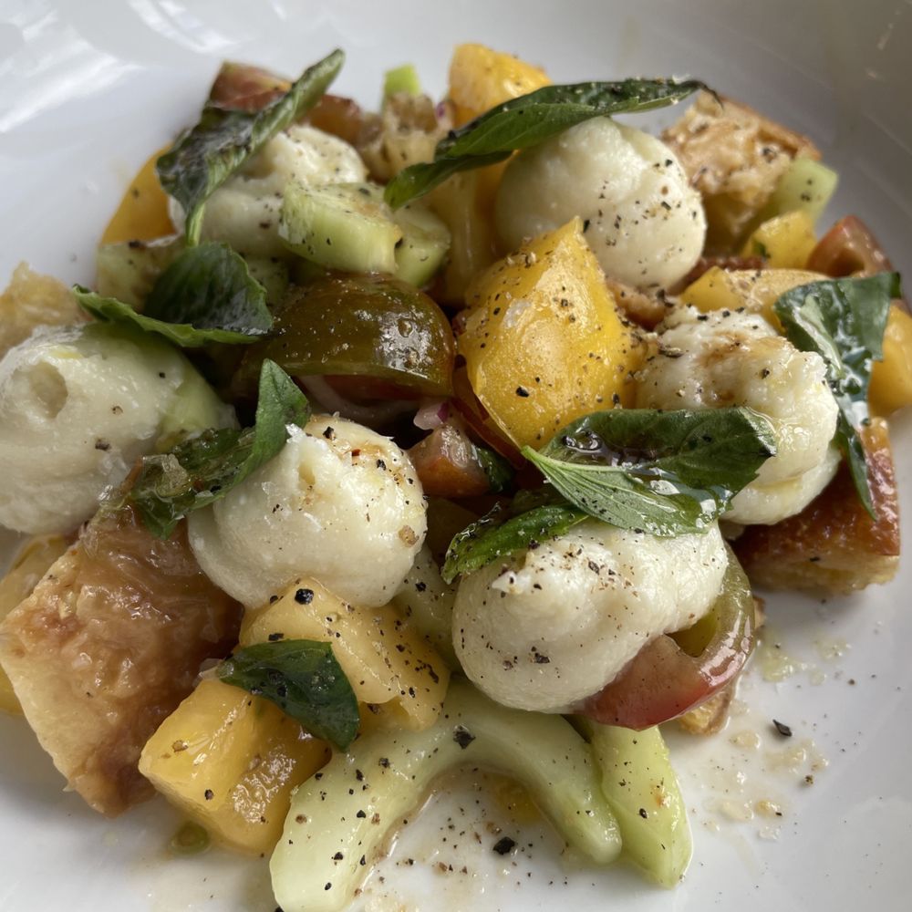Bayberry Garden - Tomato panzanella - New American Near Me - Providence, Rhode Island Bayberry Garden - Tomato panzanella - New American Near Me - Providence, Rhode Island