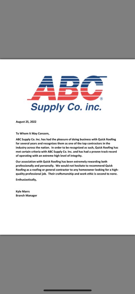 Slide of Quick Roofing