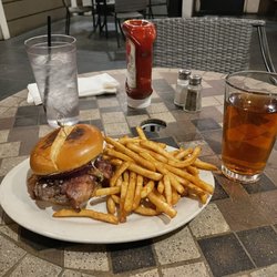 Fork in The Alley - Blue Cheese and Bacon Burger with Fries