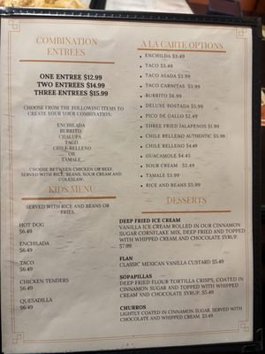 Menu photo 3 La Casa Don Miguel Cedar City, UT