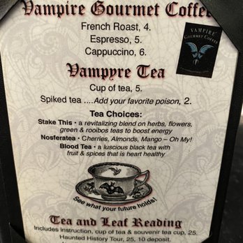 Vampire Cafe - Drink Menu - Cafes Near Me - New Orleans, Louisiana
