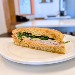 Mercato della Bonta - Seasonal Turkey Sandwich (one half pictured) - very tasty with a little kick! IG - @bilalandjesseatfood